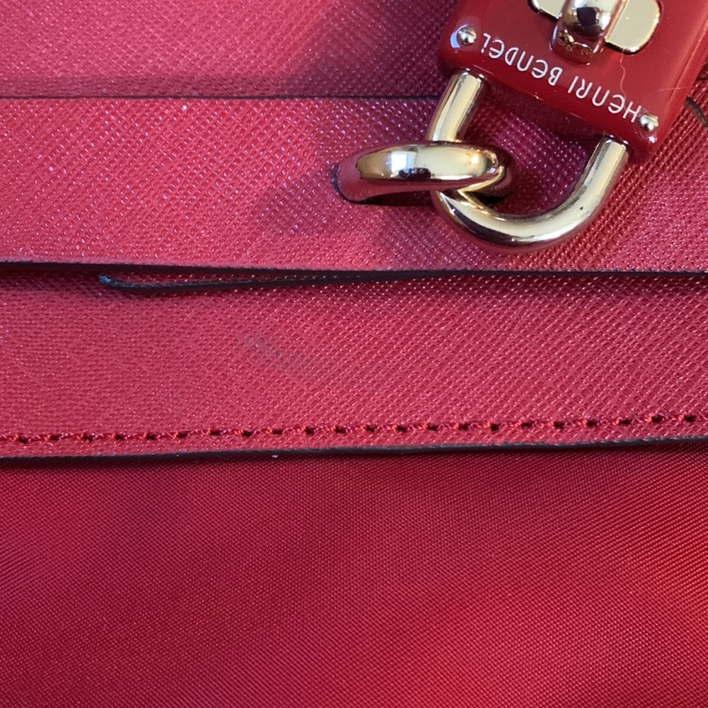 Henri Bendel Jetsetter Large Convertible Canvas Brilliant Red Backpack - Picture 10 of 10